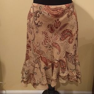 EUC Chaps Paisley Print Skirt
